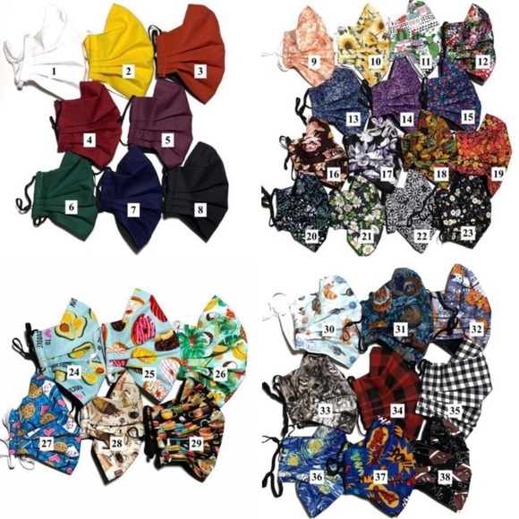 2/$30 Face Mask 3 Layer Scrunchie Wolf - Picture 7 of 8